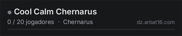 Cool Calm Chernarus na lista de servidores de DayZ da AR16