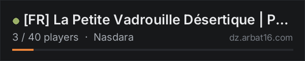 FR La Petite Vadrouille Désertique | PVEAI on the AR16 DayZ server list