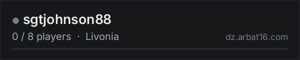 sgtjohnson88 on the AR16 DayZ server list