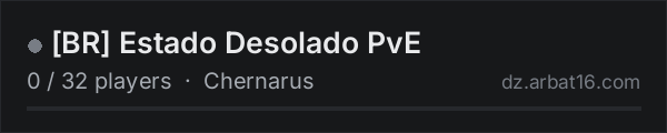 [BR] Estado Desolado PvE on the AR16 DayZ server list