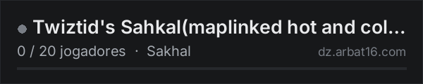 Twiztid's Sahkal(maplinked hot and cold) na lista de servidores de DayZ da AR16