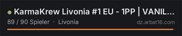 KarmaKrew Livonia #1 EU - 1PP | VANILLA + MODS in der DayZ-Serverliste von AR16