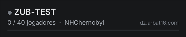 ZUB-TEST na lista de servidores de DayZ da AR16