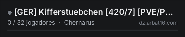 [GER] Kifferstuebchen [420/7] [PVE/PVP] na lista de servidores de DayZ da AR16