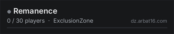 Remanence on the AR16 DayZ server list