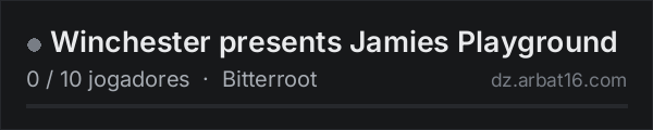 Winchester presents Jamies Playground na lista de servidores de DayZ da AR16