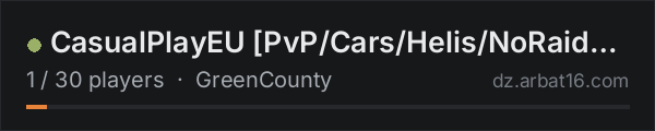 CasualPlayEU [PvP/Cars/Helis/NoRaid&NoWipe/Traders/KI/Quests/Ai on the AR16 DayZ server list