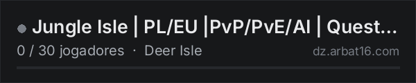Jungle Isle | PL/EU |PvP/PvE/AI | Quests | Terje Skills na lista de servidores de DayZ da AR16