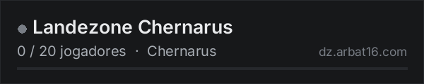 Landezone Chernarus na lista de servidores de DayZ da AR16