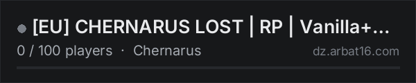 [EU] CHERNARUS LOST | RP | Vanilla+ | Trader | Airdrop on the AR16 DayZ server list