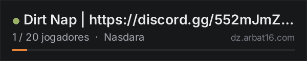 Dirt Nap | https://discord.gg/552mJmZjYx na lista de servidores de DayZ da AR16