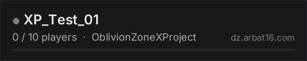 XP_Test_01 on the AR16 DayZ server list