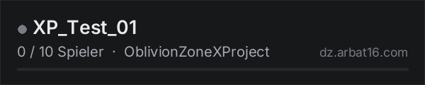 XP_Test_01 in der DayZ-Serverliste von AR16