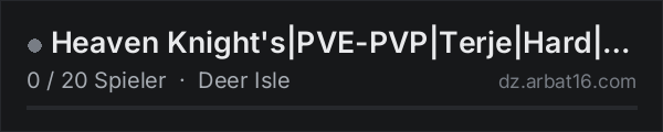 Heaven Knight's|PVE-PVP|Terje|Hard|AI|Quests| in der DayZ-Serverliste von AR16