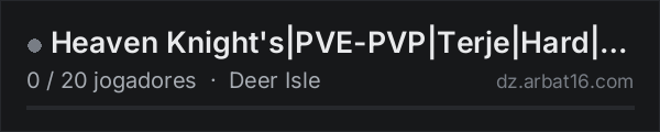 Heaven Knight's|PVE-PVP|Terje|Hard|AI|Quests| na lista de servidores de DayZ da AR16