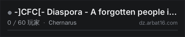 AR16 DayZ 服务器列表中的 -]CFC[- Diaspora - A forgotten people in a forsaken land -