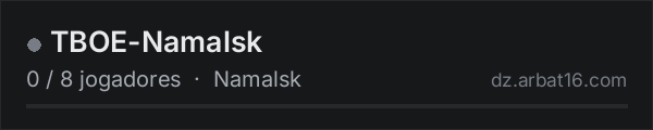 TBOE-Namalsk na lista de servidores de DayZ da AR16