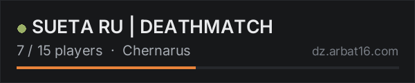 SUETA RU | DEATHMATCH on the AR16 DayZ server list