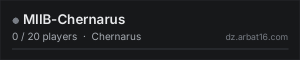 MIIB-Chernarus on the AR16 DayZ server list
