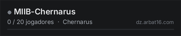 MIIB-Chernarus na lista de servidores de DayZ da AR16