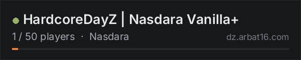 HardcoreDayZ | Nasdara Vanilla+ on the AR16 DayZ server list