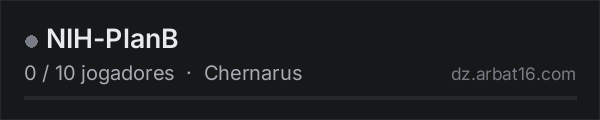 NIH-PlanB na lista de servidores de DayZ da AR16