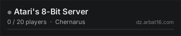Atari's 8-Bit Server on the AR16 DayZ server list