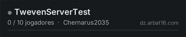 TwevenServerTest na lista de servidores de DayZ da AR16