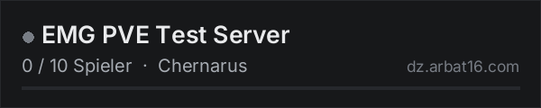 EMG PVE Test Server in der DayZ-Serverliste von AR16