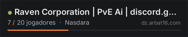 Raven Corporation | PvE Ai | discord.gg/8ZB29cjncQ na lista de servidores de DayZ da AR16