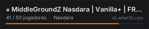 MiddleGroundZ Nasdara | Vanilla+ | FRESH WIPE na lista de servidores de DayZ da AR16