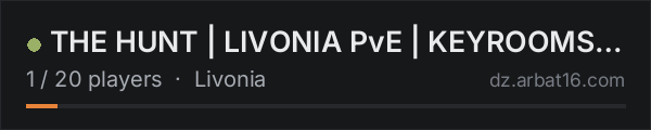 THE HUNT | LIVONIA PvE | KEYROOMS | AIRDROPS | VEHICLES | TERJE on the AR16 DayZ server list