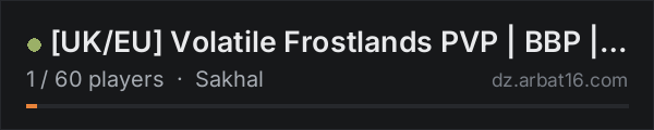 UK/EU Volatile Frostlands PVP | BBP | Ai | Vanilla ++ on the AR16 DayZ server list