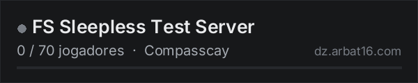 FS Sleepless Test Server na lista de servidores de DayZ da AR16