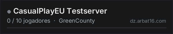 CasualPlayEU Testserver na lista de servidores de DayZ da AR16
