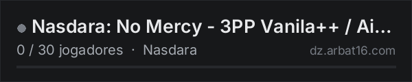 Nasdara: No Mercy - 3PP Vanila++ / Airdrops / No Trader na lista de servidores de DayZ da AR16