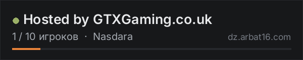 Hosted by GTXGaming.co.uk в списке серверов DayZ от AR16
