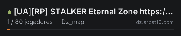 [UA][RP] STALKER Eternal Zone https://discord.gg/stalkerua na lista de servidores de DayZ da AR16
