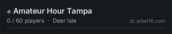 Amateur Hour Tampa on the AR16 DayZ server list