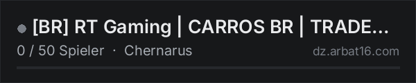 [BR] RT Gaming | CARROS BR | TRADER | KOTH | AIRDROP | KEYROOMS in der DayZ-Serverliste von AR16