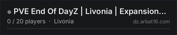 PVE End Of DayZ | Livonia | Expansion | AI | Missions | Weapons on the AR16 DayZ server list