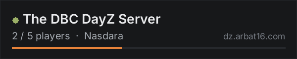 The DBC DayZ Server on the AR16 DayZ server list
