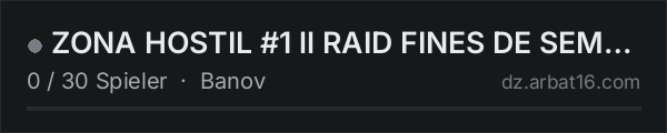 ZONA HOSTIL #1 ll RAID FINES DE SEMANA ll TRADERS ll ECONOMIA in der DayZ-Serverliste von AR16