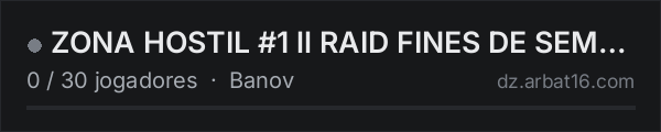 ZONA HOSTIL  #1 ll RAID FINES DE SEMANA ll TRADERS ll ECONOMIA na lista de servidores de DayZ da AR16
