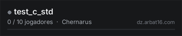test_c_std na lista de servidores de DayZ da AR16