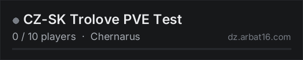 CZ-SK Trolove PVE Test on the AR16 DayZ server list