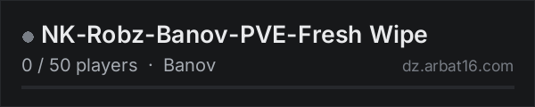 NK-Robz-Banov-PVE-Fresh Wipe on the AR16 DayZ server list