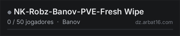 NK-Robz-Banov-PVE-Fresh Wipe na lista de servidores de DayZ da AR16