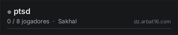 ptsd na lista de servidores de DayZ da AR16