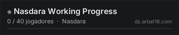 Nasdara Working Progress na lista de servidores de DayZ da AR16